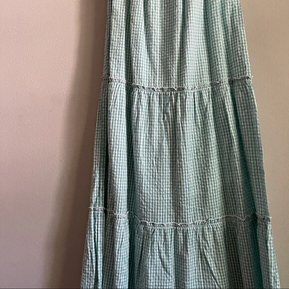 NWT Sim and Sam teal and white checkerd maxi dress size small - Picture 4 of 6